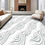 Whimsical Abstract Face Swirls Design Rug