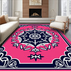 Floral Medallion Pink Navy Rug