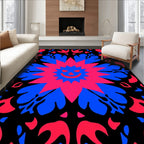 Bold Abstract Floral Face Design Rug