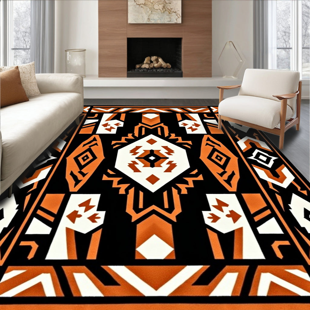 Bold Tribal Geometric Pattern Rug