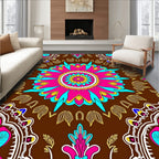 Vibrant Floral Mandala Pattern Rug