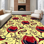 Red Wine Glass Pattern Design Rug
