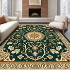 Elaborate Vintage Floral Sunburst Pattern Rug