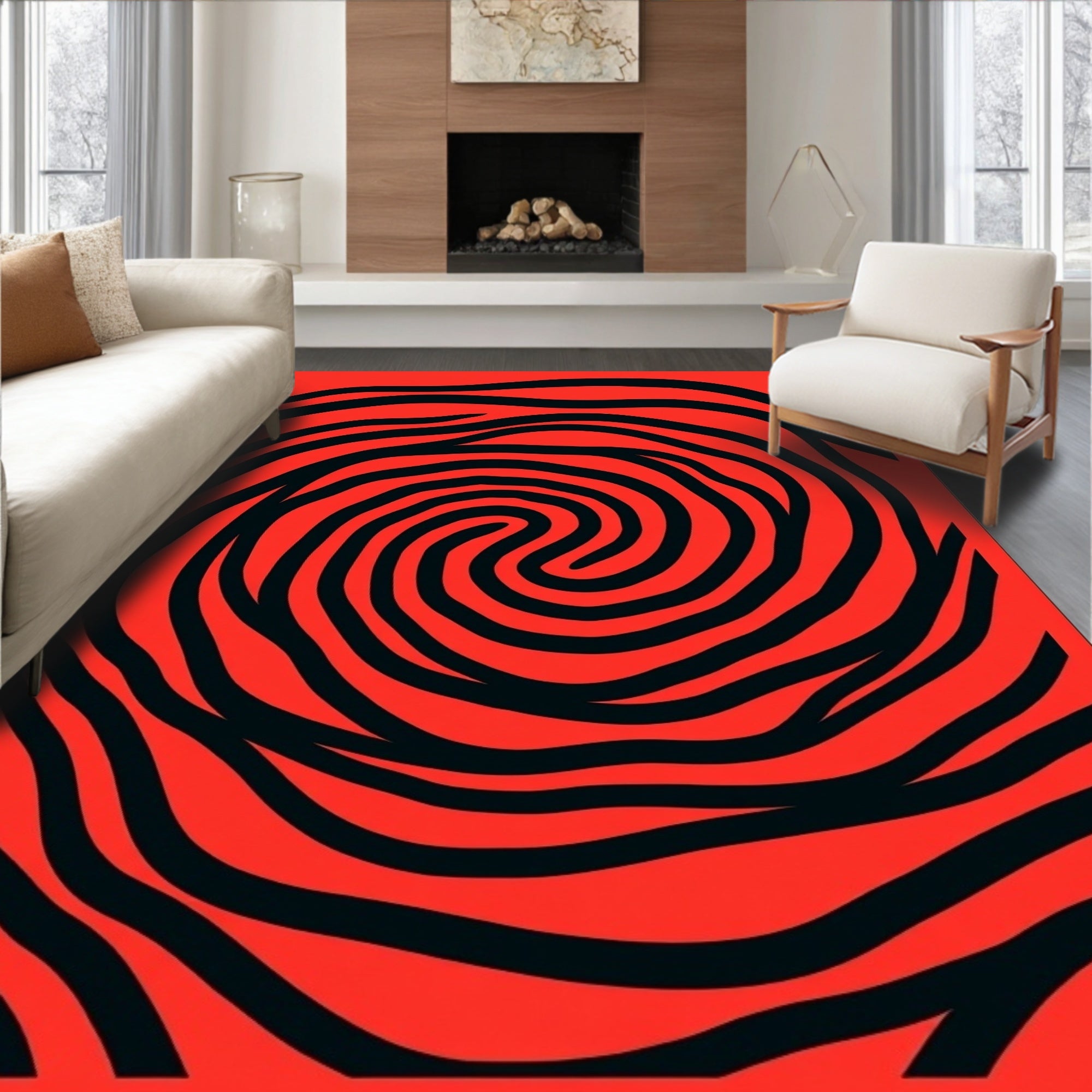 Vibrant Swirl Pattern Design Rug