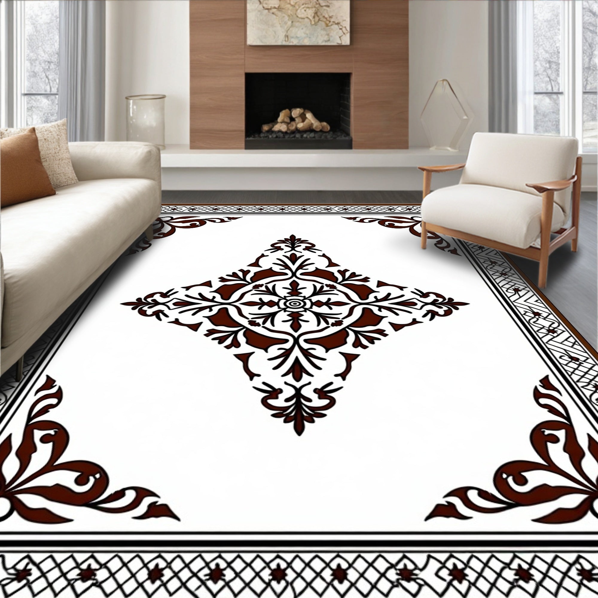 Ornate Corner Central Medallion Rug