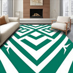 Geometric Face Pattern Rug
