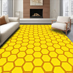 Golden Honeycomb Geometric Pattern Rug