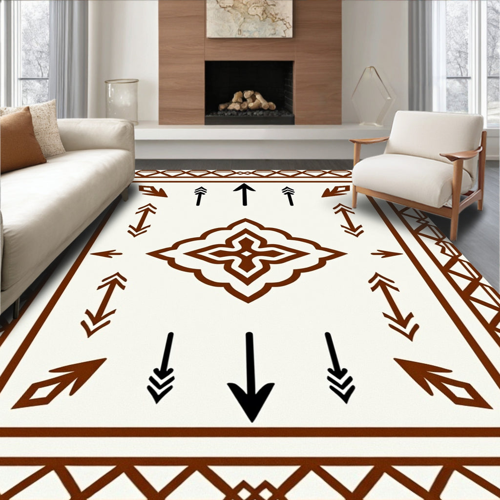 Geometric Arrow Central Motif Rug