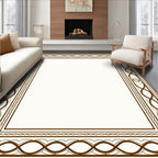 Geometric Border With Interlocking Loops Rug