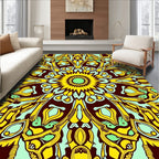 Ornate Sunburst Mandala Pattern Rug