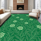 Verdant Floral Vine Pattern Rug