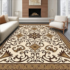 Intricate Floral Scroll Pattern Design Rug