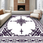 Ornate Floral Scroll Border Design Rug