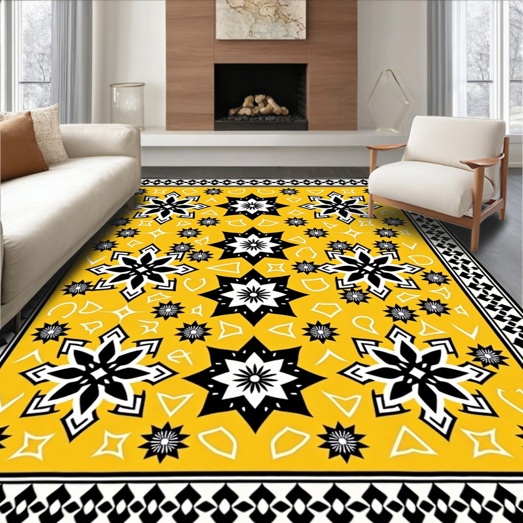 Bold Starburst Geometric Pattern Rug