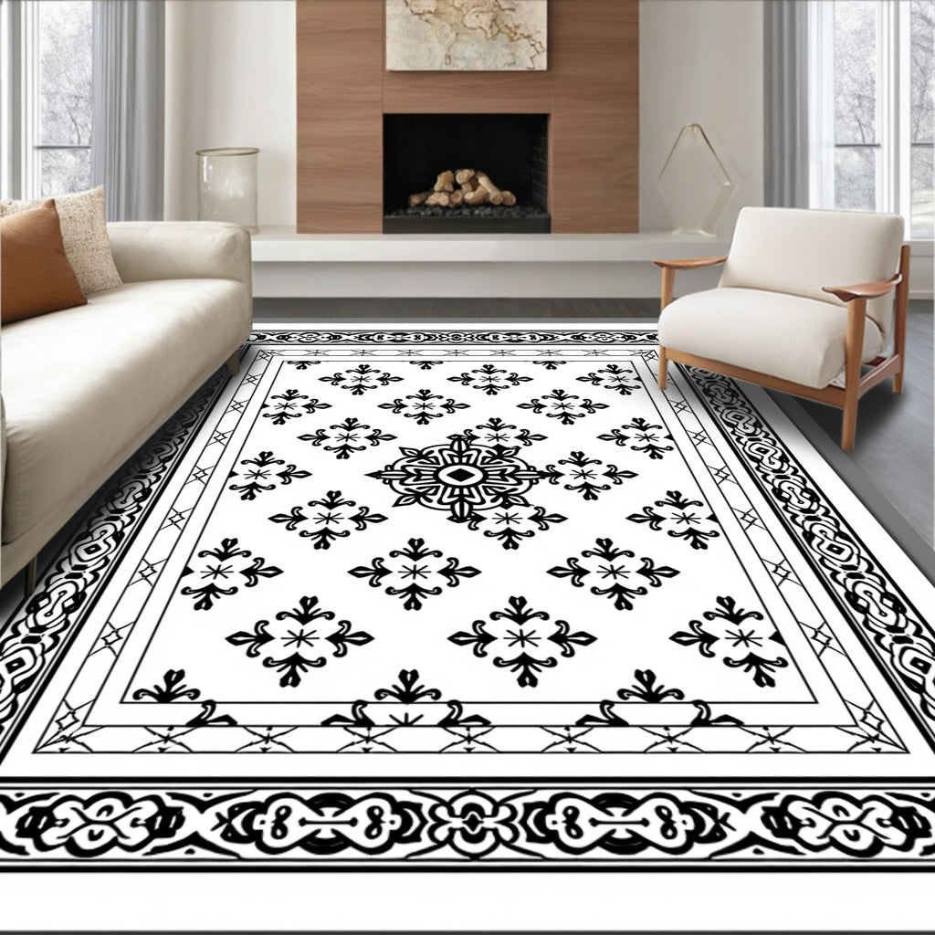 Classic Floral Border Design Rug
