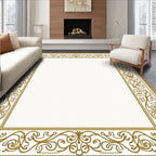 Ornate Gold Swirl Pattern Rug