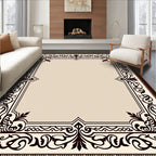 Elegant Arabesque Border Pattern Rug