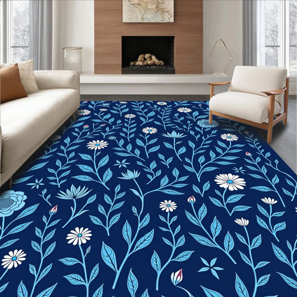 Art Nouveau Floral Vine Pattern Rug