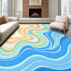 Abstract Marbled Swirl Pattern Rug