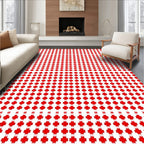 Red Cross Patterned Geometric Rug