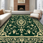 Ornate Floral Scroll Motif Rug
