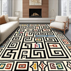 Bold Geometric Maze Pattern Rug