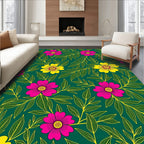 Vibrant Floral Branches Pattern Rug