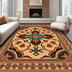Ornate Floral Patterned Medallion Rug