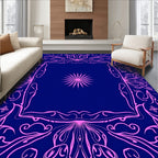 Bold Pink Floral Frame Rug