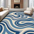 Blue Swirling Abstract Pattern Rug