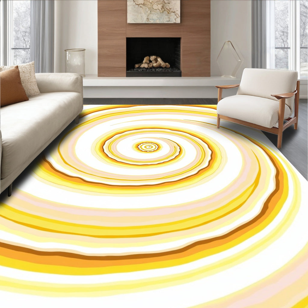 Golden Spiral Abstract Waves Rug