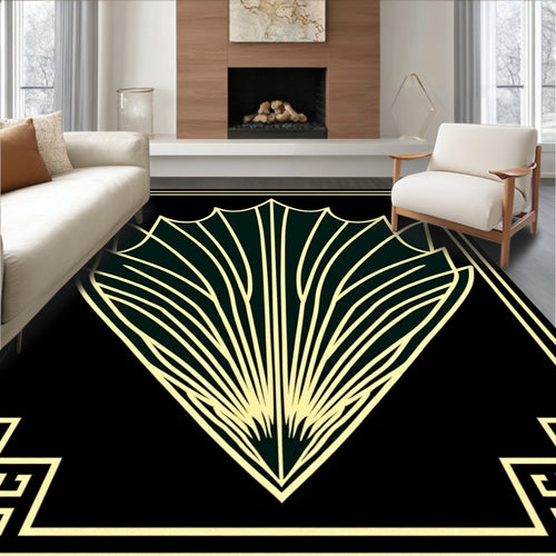 Art Deco Fan Patterned Design Rug