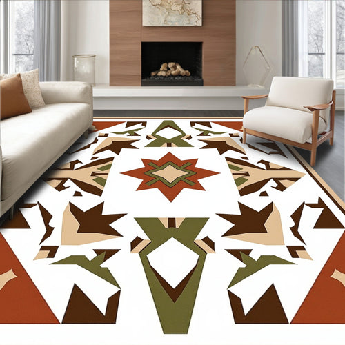 Abstract Geometric Earth Tones Rug