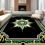 Geometric Floral Art Deco Style Rug
