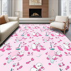 Playful Pink Blob Character Collection Rug