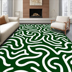 Abstract Swirls Curves Pattern Rug