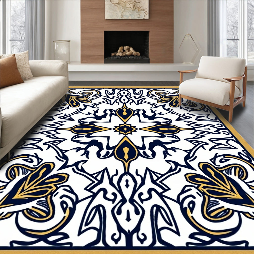 Navajo Inspired Floral Symmetry Rug