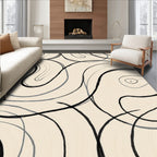 Abstract Swirls With Bold Lines Rug