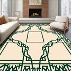 Elegant Intertwined Geometric Lattice Rug