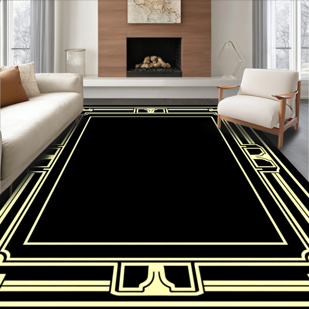 Geometric Regal Ornate Border Design Rug
