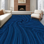 Swirl Pattern Blue Lines Rug