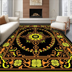 Ornate Floral Mandala With Border Rug