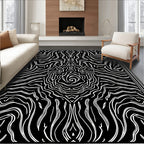 Abstract Swirl Organic Line Art Rug