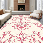 Crimson Elegant Damask Pattern Rug
