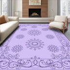 Art Nouveau Floral Bordered Medallion Rug