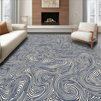 Abstract Swirls Textured Pattern Rug