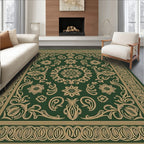 Green Gold Floral Medallion Rug