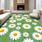 Retro Daisy Floral Pattern Rug