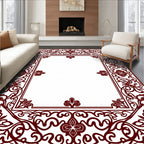 Ornate Floral Vine Border Design Rug