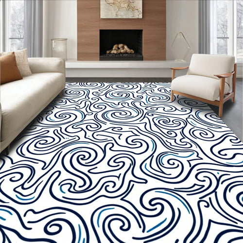 Abstract Swirl Lines Pattern Rug